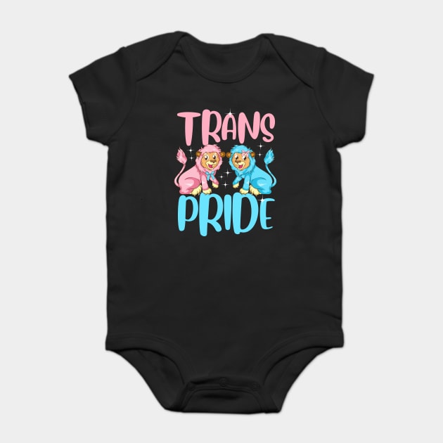 Trans Pride Cute Pink & Baby Blue Lions Gift Baby Bodysuit by creative